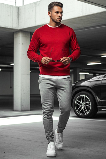 Bluza męska gładka czerwona Dstreet BX3867