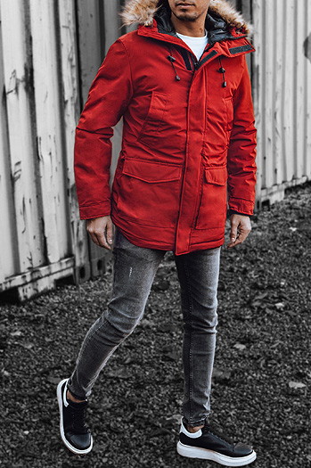Kurtka męska parka zimowa czerwona Dstreet TX2995