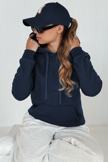 Bluza damska BASIC z kapturem granatowa BY0561