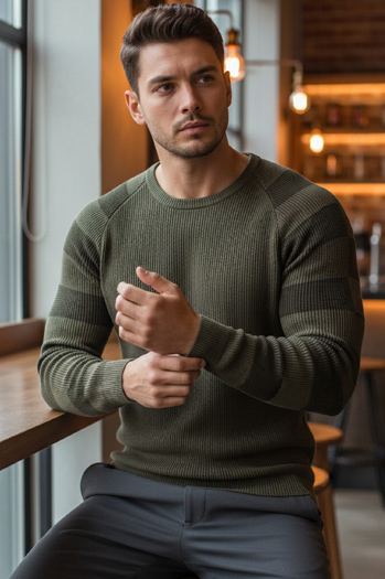 Sweter męski wkładany przez głowę khaki Dstreet WX1637