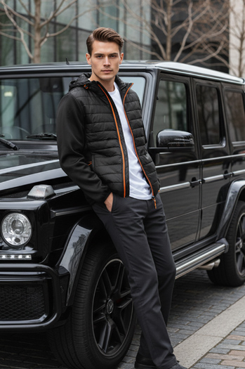 Kurtka męska przejściowa pikowana czarna Dstreet TX3785