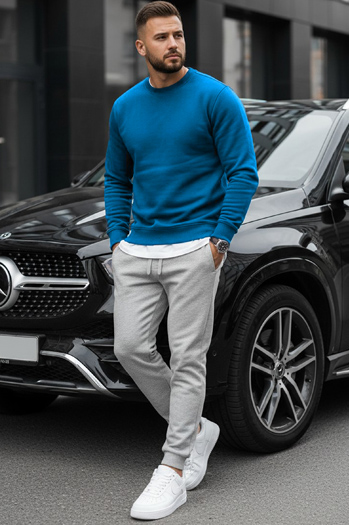 Bluza męska gładka ciemnoniebieska Dstreet BX5058