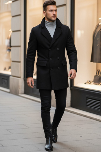 Płaszcz męski czarny Dstreet CX0434