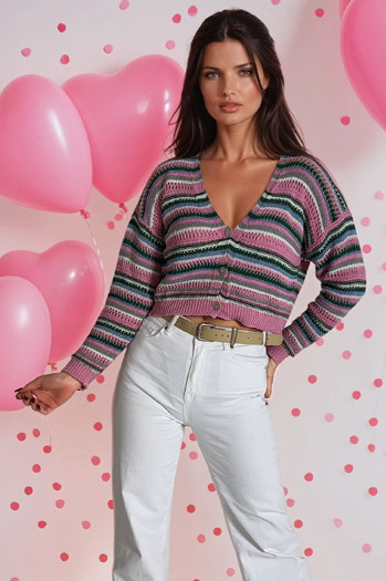 Sweter damski COLORFUL różowy Dstreet MY1580