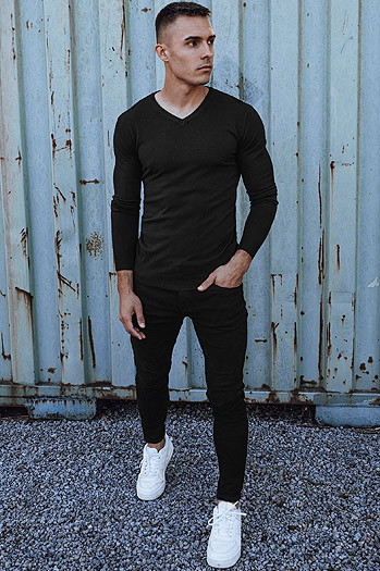 Sweter męski czarny Dstreet WX1883