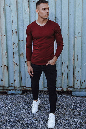 Sweter męski bordowy Dstreet WX1917