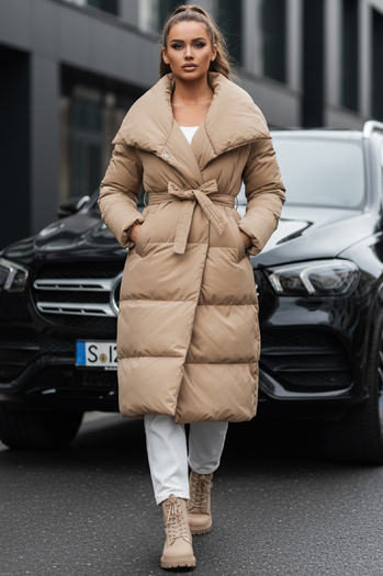 Kurtka pikowana damska płaszcz FAVI kamelowa Dstreet TY3091