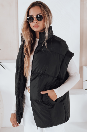 Kamizelka damska pikowana NIMIA czarna Dstreet TY3248