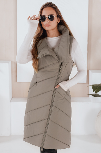 Kamizelka damska pikowana SERKIS zielona Dstreet TY3279