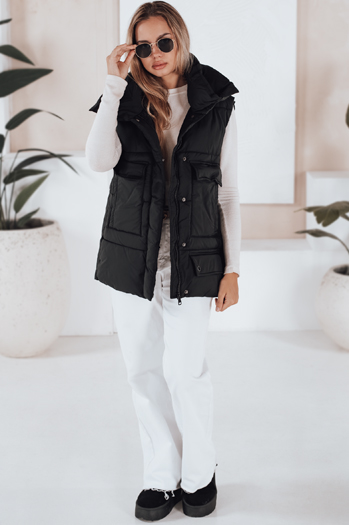 Kamizelka damska oversize OMALIS czarna Dstreet TY3286