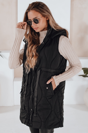 Kamizelka damska pikowana WELIA czarna Dstreet TY3294