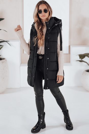 Kamizelka damska pikowana TOLIS czarna Dstreet TY3297