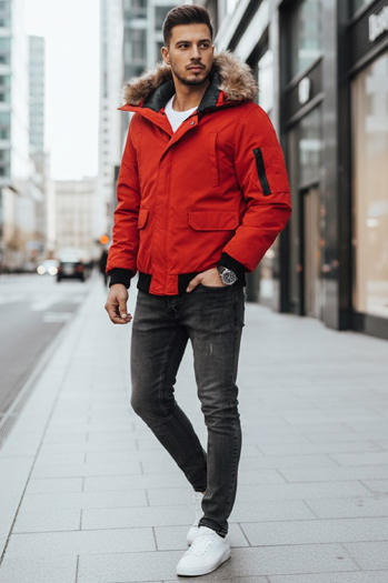Kurtka męska zimowa czerwona Dstreet TX4307