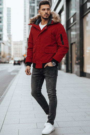 Kurtka męska zimowa bordowa Dstreet TX4309