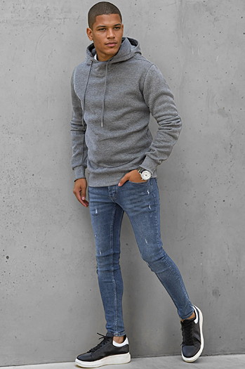 Bluza męska z kapturem ciemnoszara Dstreet BX5427