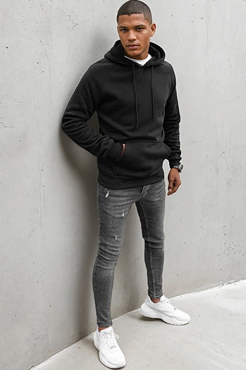 Bluza męska czarna Dstreet BX5480