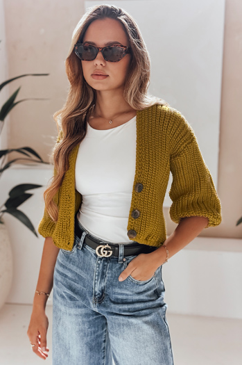 Sweter damski NUTI musztardowy Dstreet MY1673