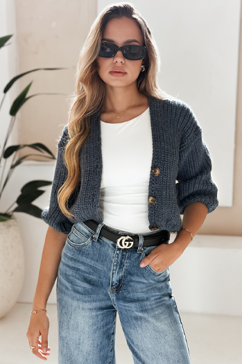 Sweter damski NUTI niebieski Dstreet MY1675