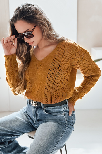 Sweter damski DARIA musztardowy Dstreet MY1727