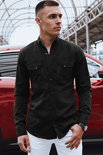 Koszula męska jenasowa czarna Dstreet DX2373