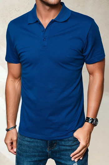 Koszulka polo męska niebieska Dstreet PX0551