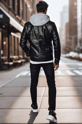 Kurtka męska skórzana czarna Dstreet TX4330