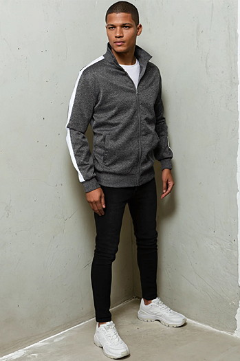 Bluza męska rozpinana ciemnoszara Dstreet BX5563