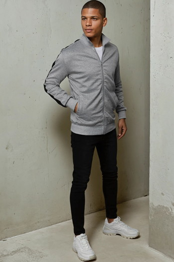 Bluza męska rozpinana jasnoszara Dstreet BX5566