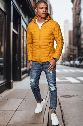 Kurtka męska przejściowa pikowana żółta Dstreet TX4407