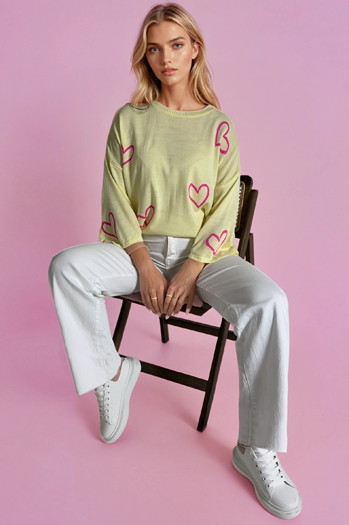 Sweter damski SWEET HEART cytrynowy Dstreet MY1926