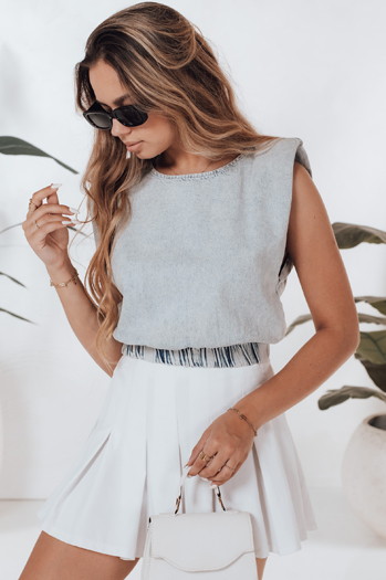 Bluzka damska KORSA niebieska Dstreet RY2146