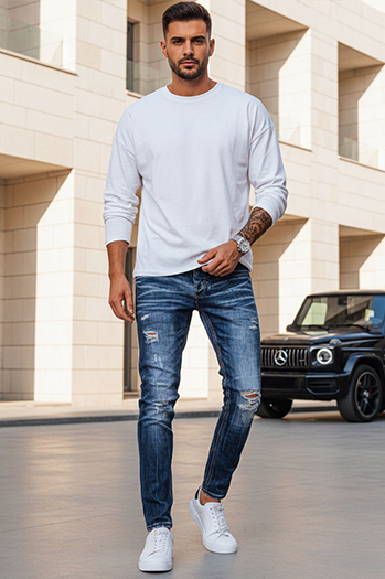 Spodnie męskie jeansowe niebieskie Dstreet UX3948