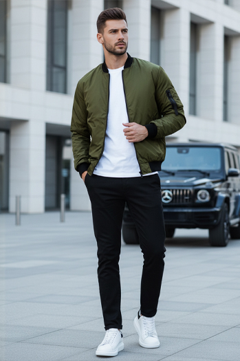 Kurtka męska bomber jacket zielona Dstreet TX4425