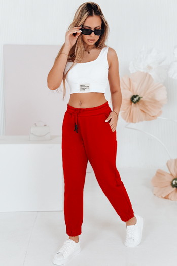 Spodnie dresowe damskie MADMAX pomarańczowe Dstreet UY1428