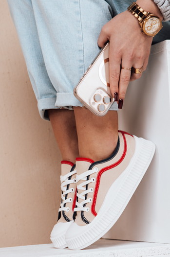 Sportowe trampki damskie BENDIX beżowe Dstreet ZY0310