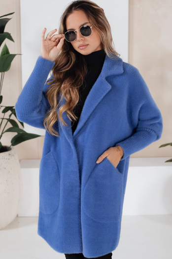Płaszcz damski alpaka RITA II niebieski Dstreet NY0627