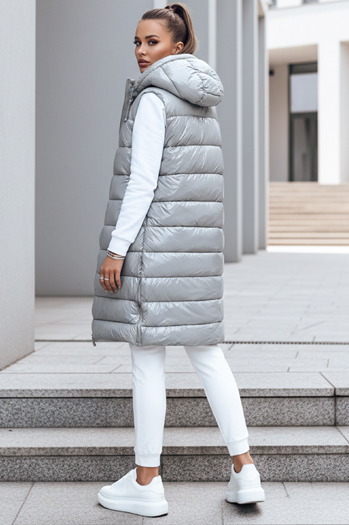 Kamizelka pikowana damska GANTINI srebrna Dstreet TY3744