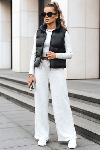 Pikowana kamizelka damska WILLOW czarna Dstreet TY3796