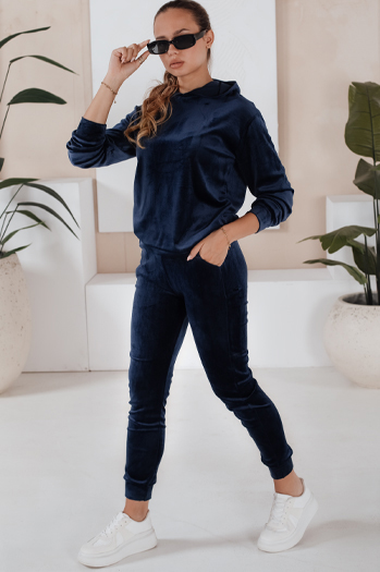Granatowy damski komplet welurowy SO COMFY Dstreet AY0884