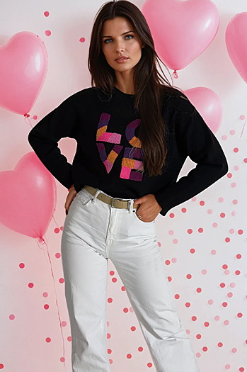 Sweter damski oversize HARPER czarny  Dstreet MY1982