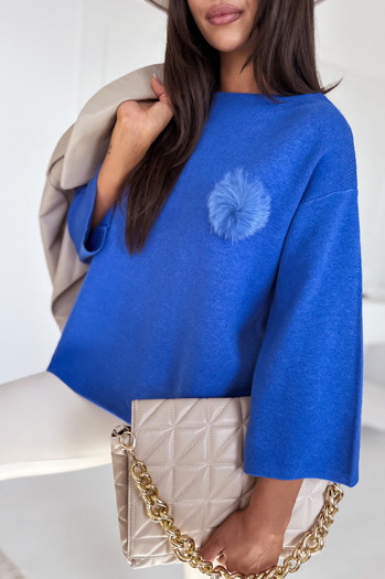 Sweter damski oversize GAIA niebieski Dstreet MY2007