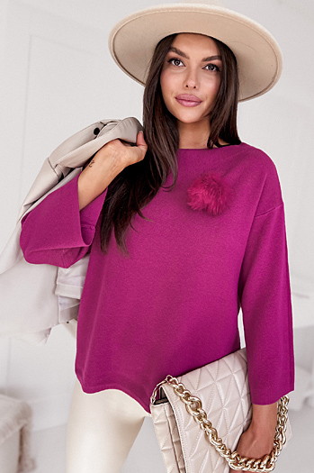 Sweter damski oversize GAIA bordowy Dstreet MY2009