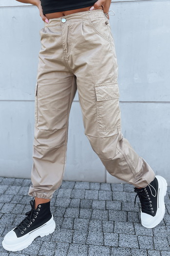 Spodnie damskie spadochronowe ADVENTURE beżowe UY1639