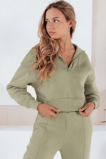 Komplet dresowy damski MARINO ciemnozielony Dstreet AY0977