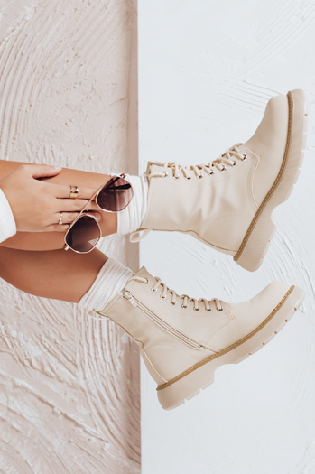 Botki damskie MOONSTONE beżowe Dstreet ZY0367