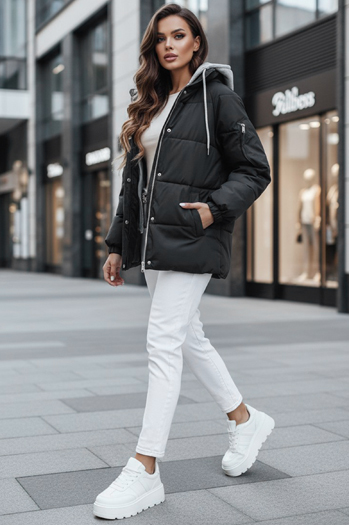 Kurtka zimowa damska pikowana SPACE czarna Dstreet TY4070