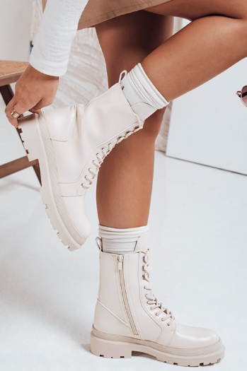 Botki damskie ZILLA beżowe Dstreet ZY0450