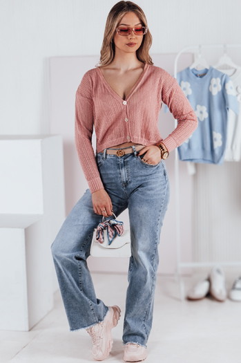 Sweter damski ażurowy GOFFY brzoskwiniowy Dstreet MY2279