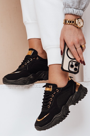 Sneakersy damskie LIZZE czarne Dstreet ZY0456