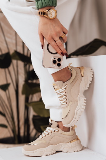 Sneakersy damskie LIZZE beżowe Dstreet ZY0457